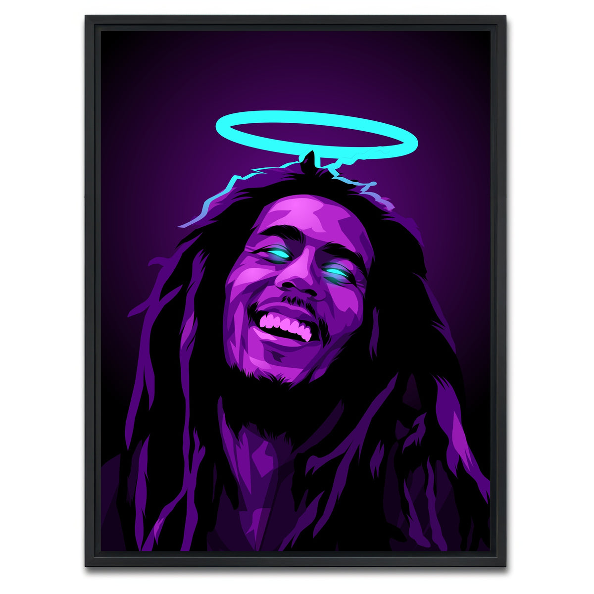AUTO-MOCKUP WHITE | Bob marley RIP | 1 Piece | Black Framed Canvas | group=3x4