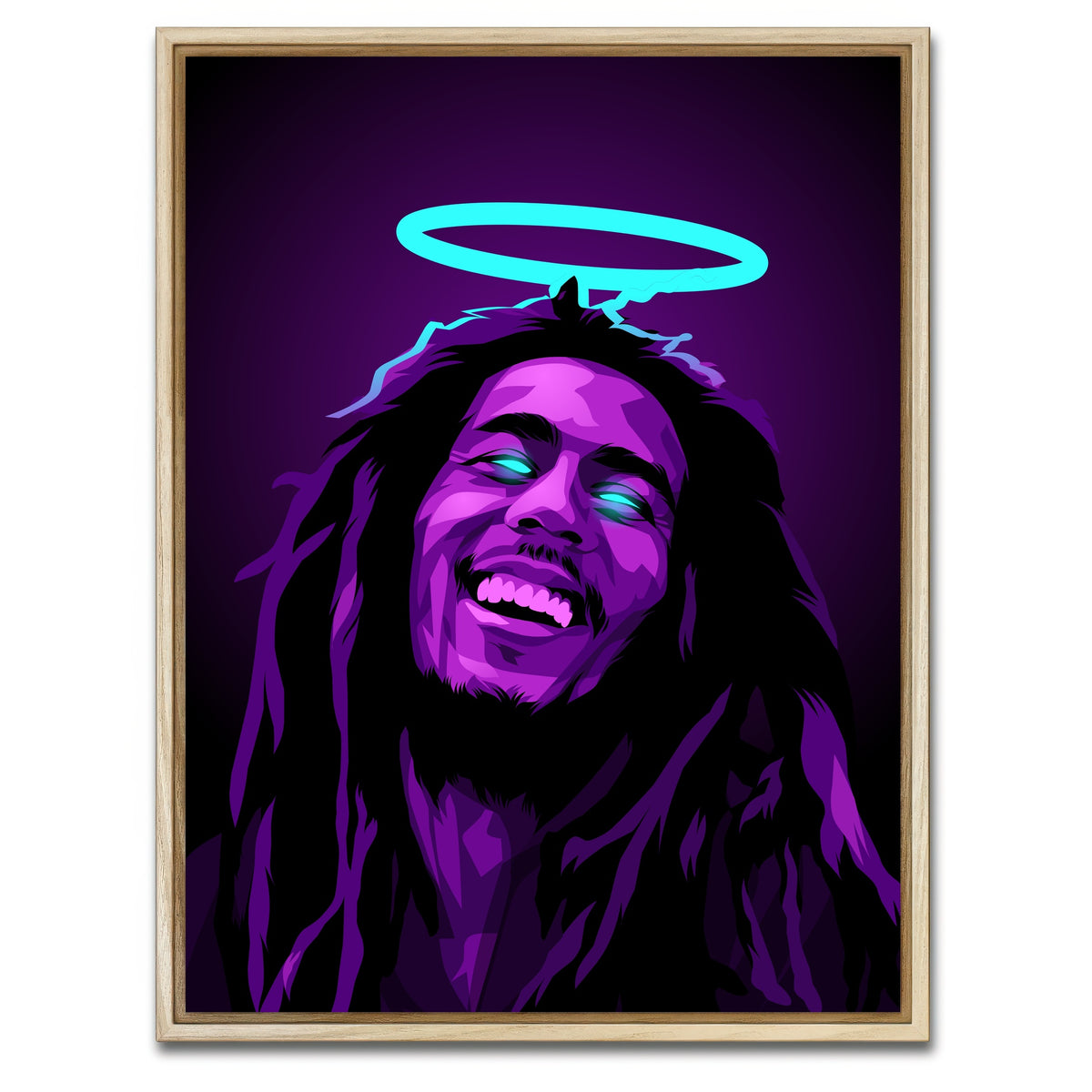 AUTO-MOCKUP WHITE | Bob marley RIP | 1 Piece | Natural Framed Canvas | group=3x4