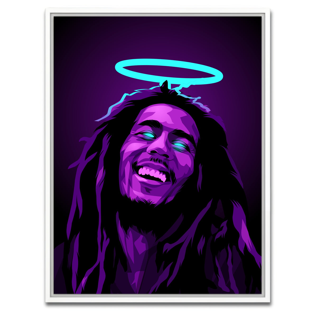 AUTO-MOCKUP WHITE | Bob marley RIP | 1 Piece | White Framed Canvas | group=3x4