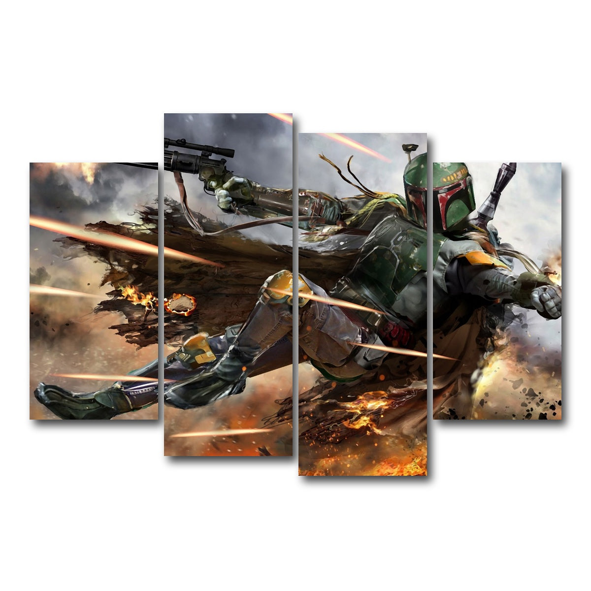 AUTO-MOCKUP WHITE | Boba Fett | 4 Piece | Gallery Wrap Canvas | group=4_short
