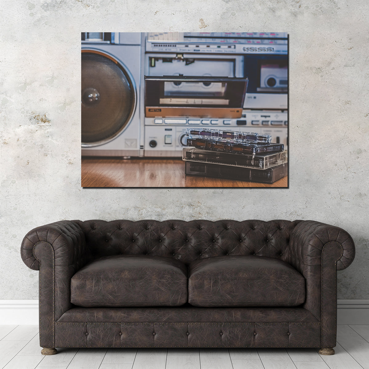 Boombox and Cassettes Wall Art