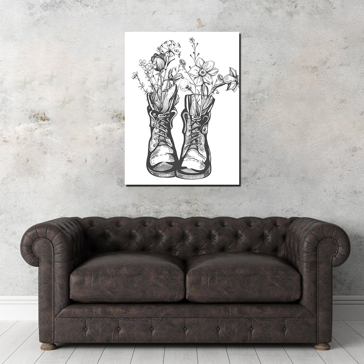 Boots & Wild Flowers Wall Art