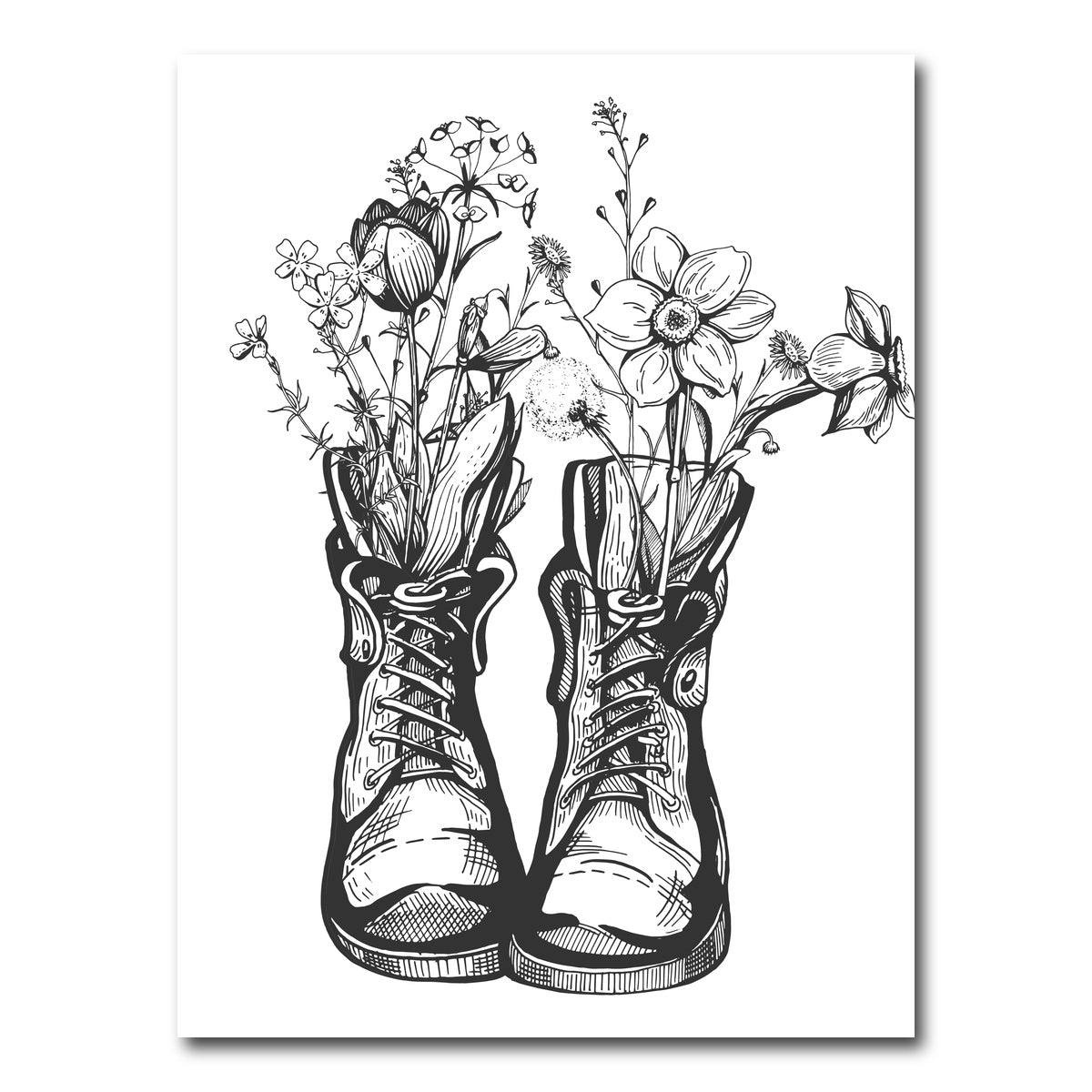 AUTO-MOCKUP WHITE | Boots & Wild Flowers | 1 Piece | Gallery Wrap Canvas | group=3x4