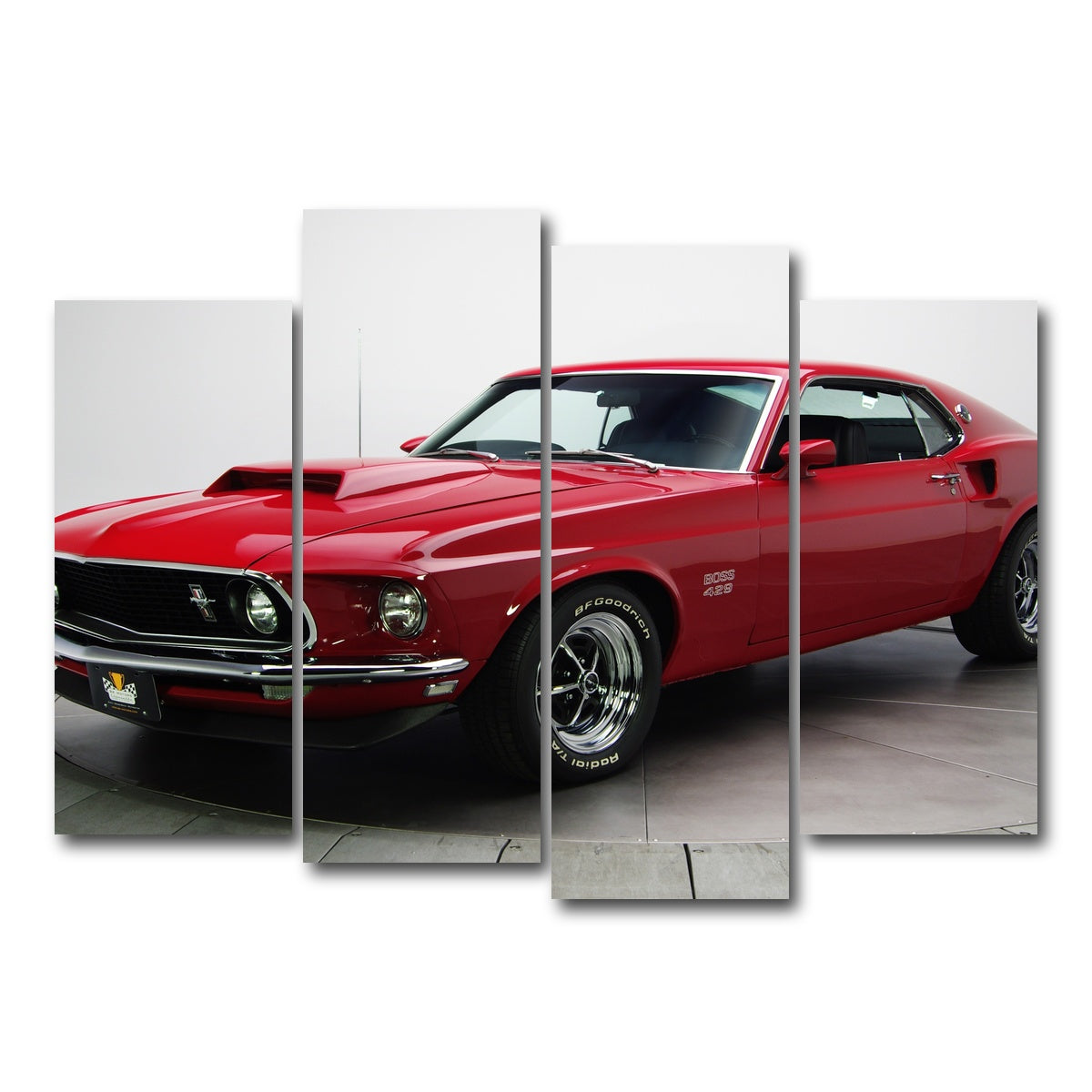 AUTO-MOCKUP WHITE | Boss 429 Mustang | 4 Piece | Gallery Wrap Canvas | group=4_normal