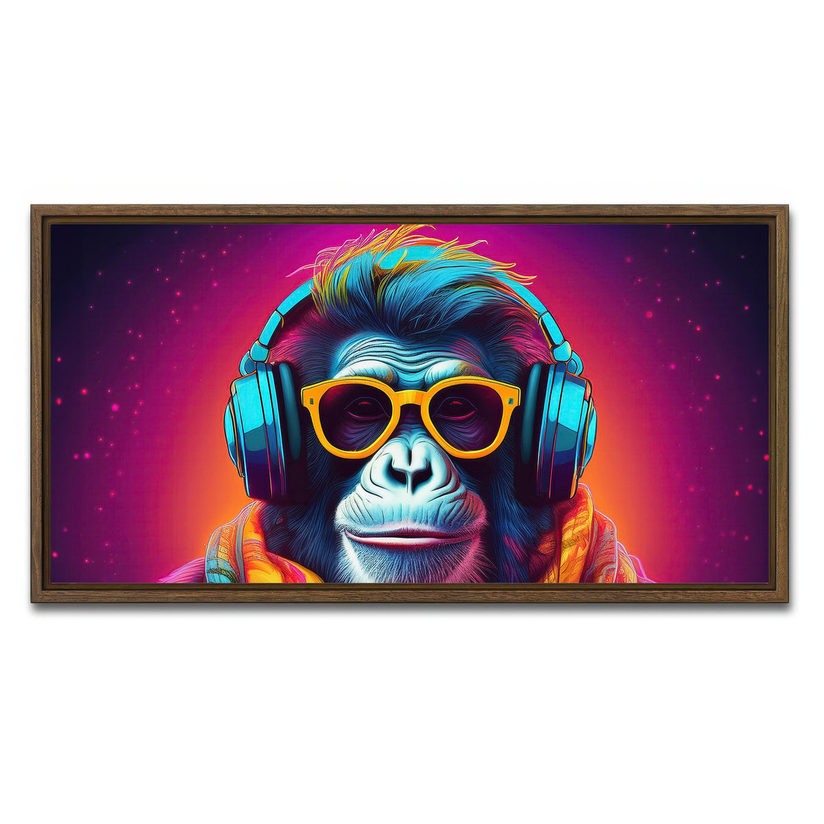 AUTO-MOCKUP WHITE | Boss Chimp | 1 Piece | Walnut Framed Canvas | group=2x1