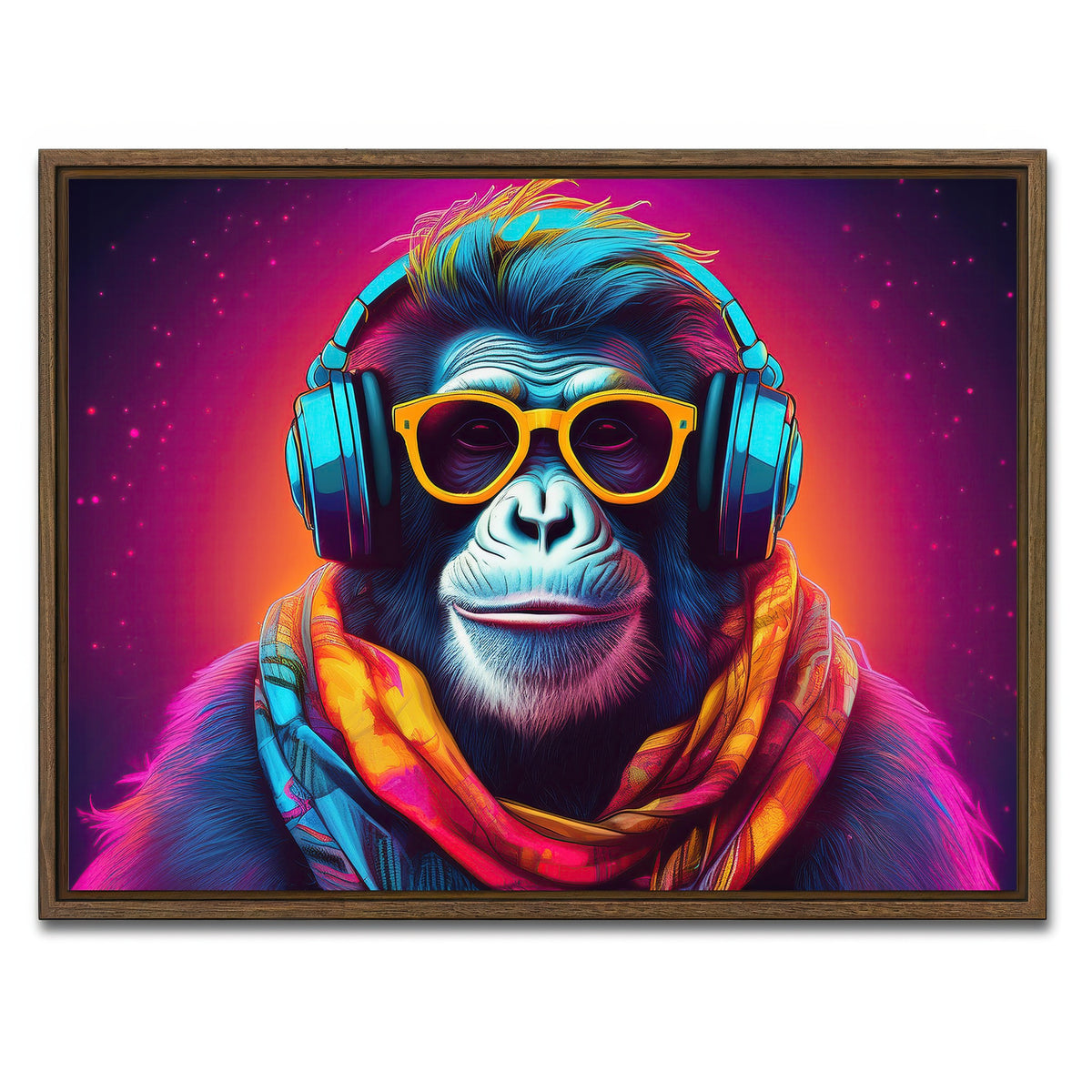 AUTO-MOCKUP WHITE | Boss Chimp | 1 Piece | Walnut Framed Canvas | group=4x3