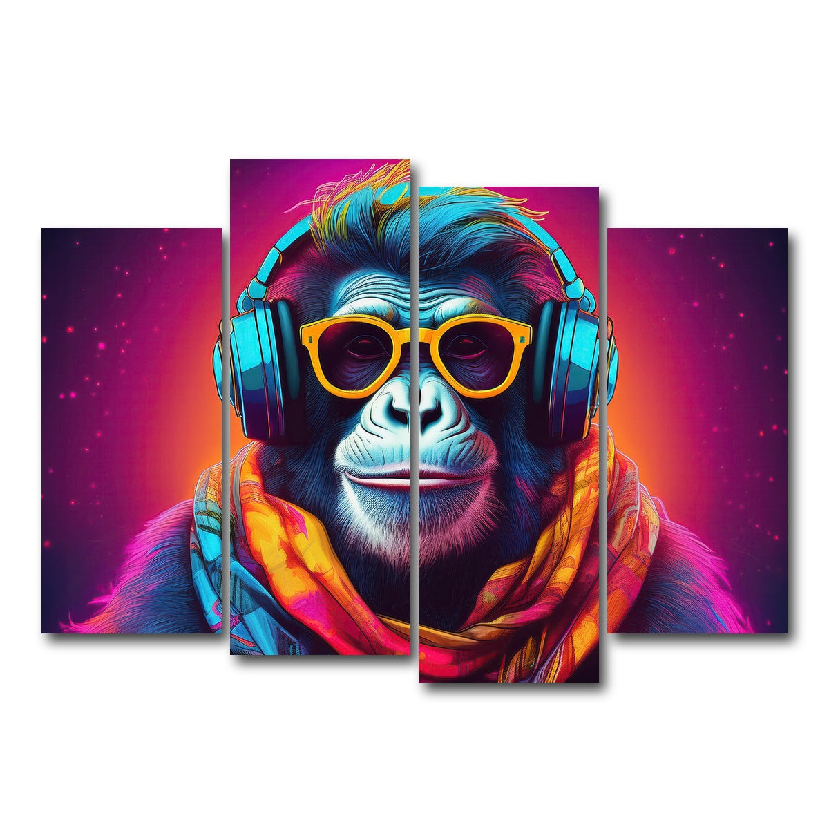 AUTO-MOCKUP WHITE | Boss Chimp | 4 Piece | Gallery Wrap Canvas | group=4_normal