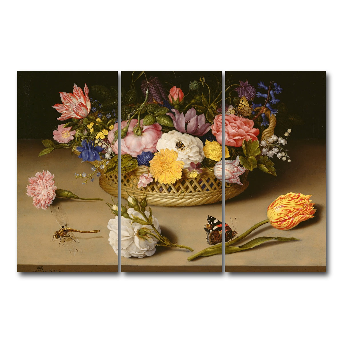 AUTO-MOCKUP WHITE | Bosschaert The Elder | 3 Piece | Gallery Wrap Canvas | group=12x24