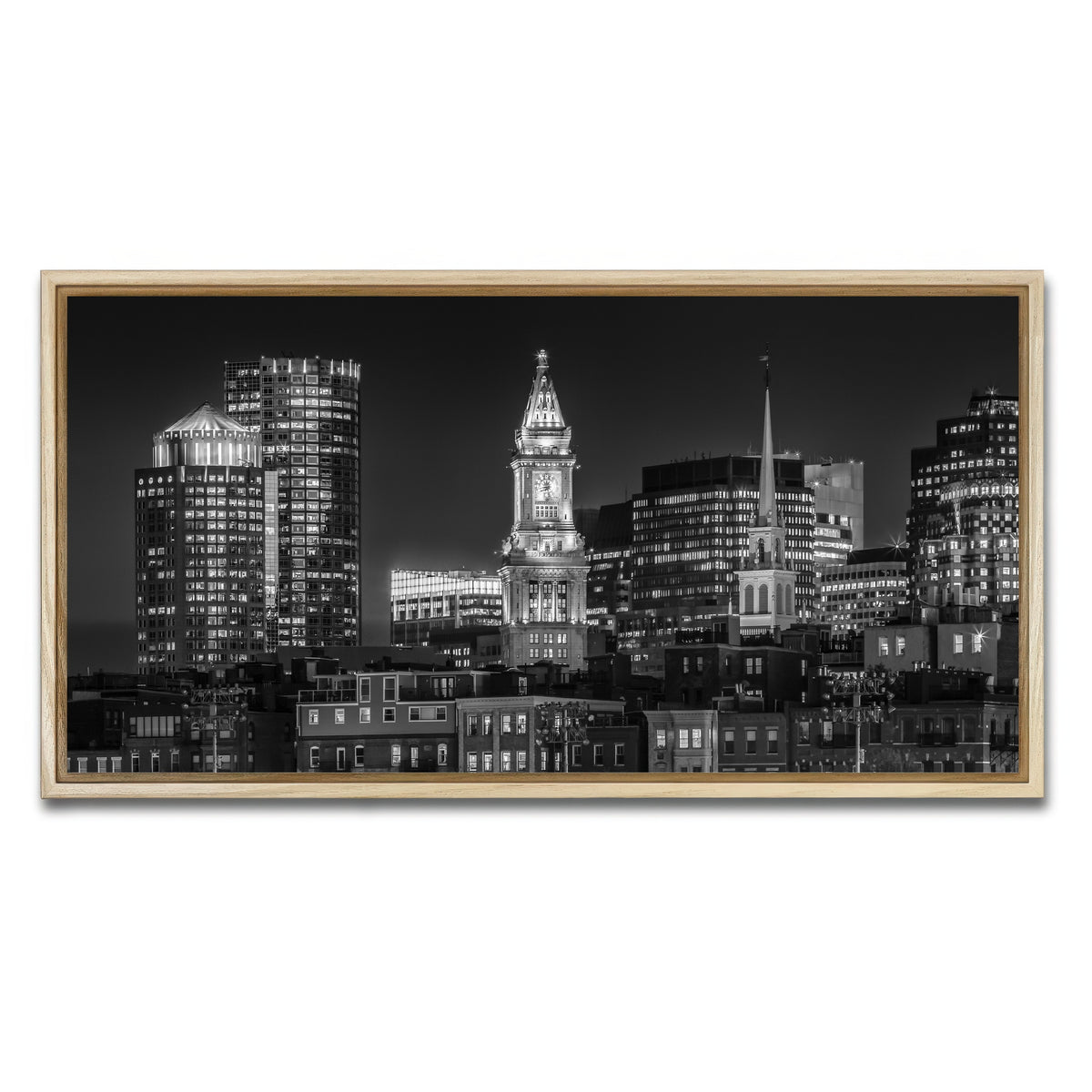 AUTO-MOCKUP WHITE | Boston At Night | 1 Piece | Natural Framed Canvas | group=2x1