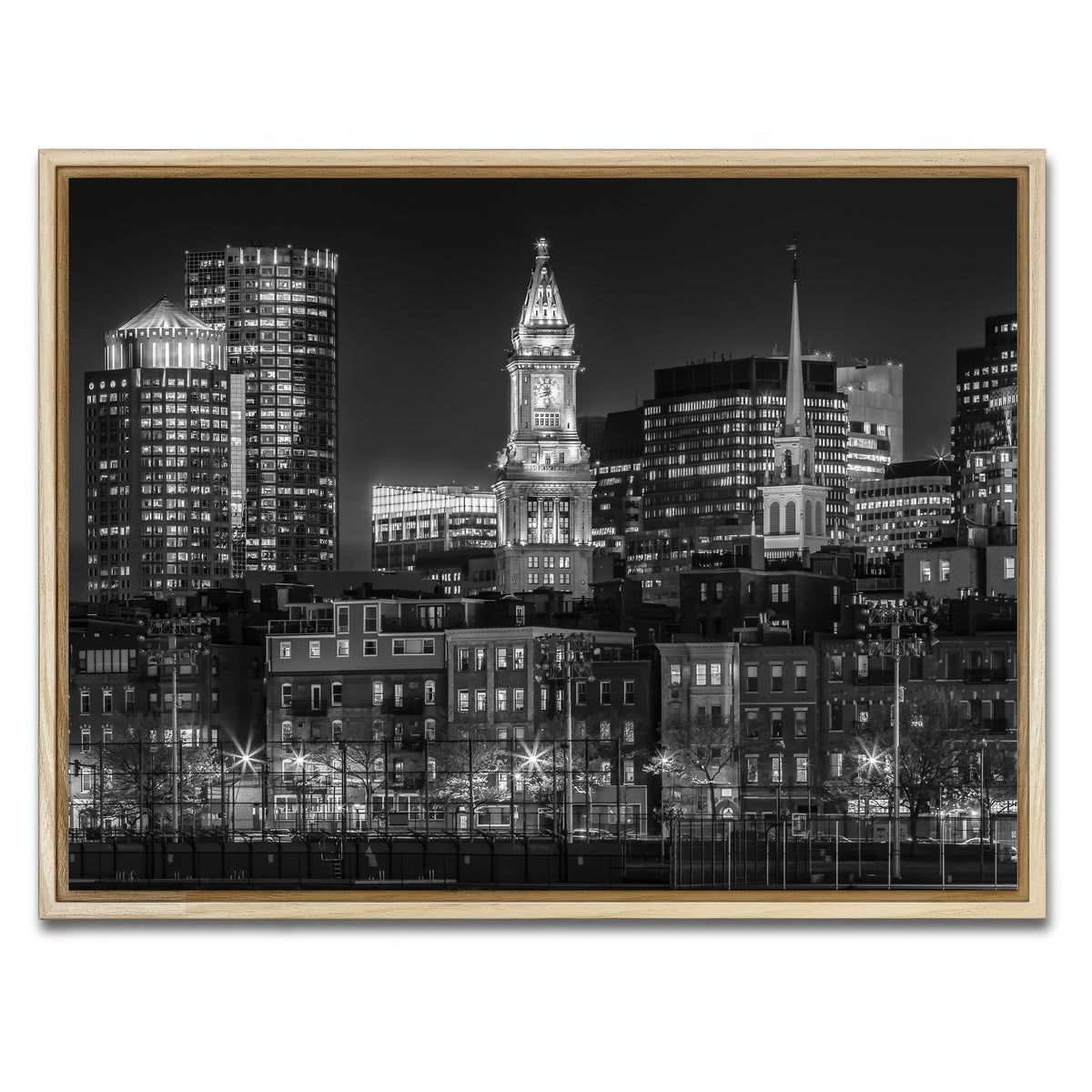 AUTO-MOCKUP WHITE | Boston At Night | 1 Piece | Natural Framed Canvas | group=4x3