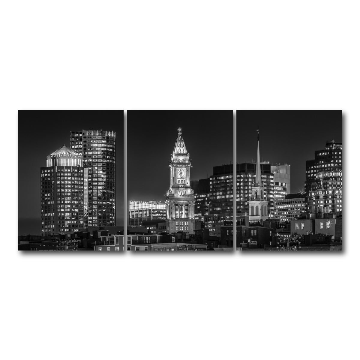 AUTO-MOCKUP WHITE | Boston At Night | 3 Piece | Gallery Wrap Canvas | group=18x24