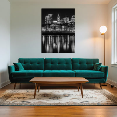 AUTO-MOCKUP ROOM | Boston Evening Skyline of North End