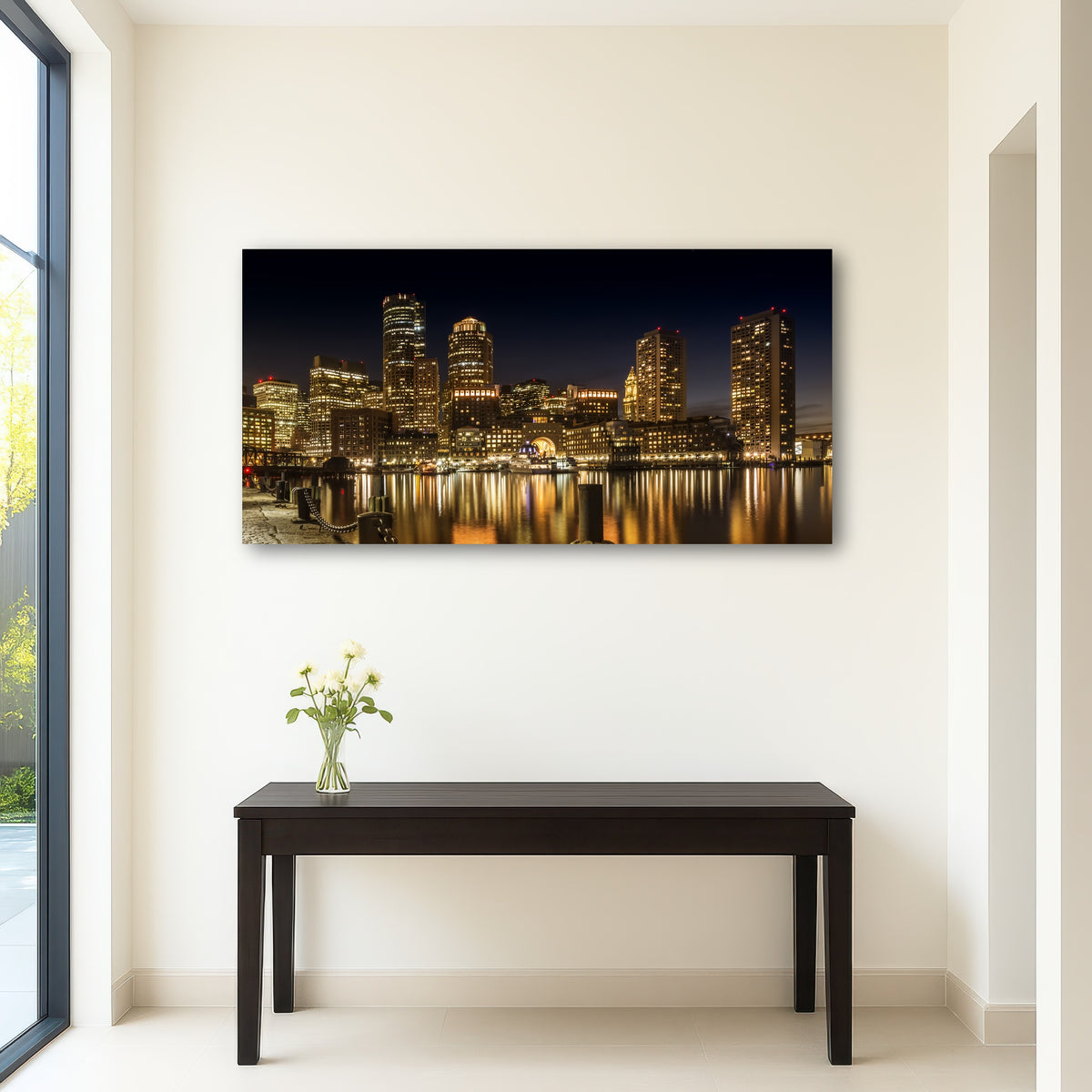 AUTO-MOCKUP ROOM | Boston Fan Pier Park & Skyline at Night