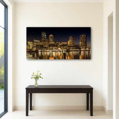 AUTO-MOCKUP ROOM | Boston Fan Pier Park & Skyline at Night