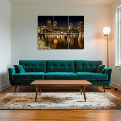 AUTO-MOCKUP ROOM | Boston Fan Pier Park & Skyline at Night