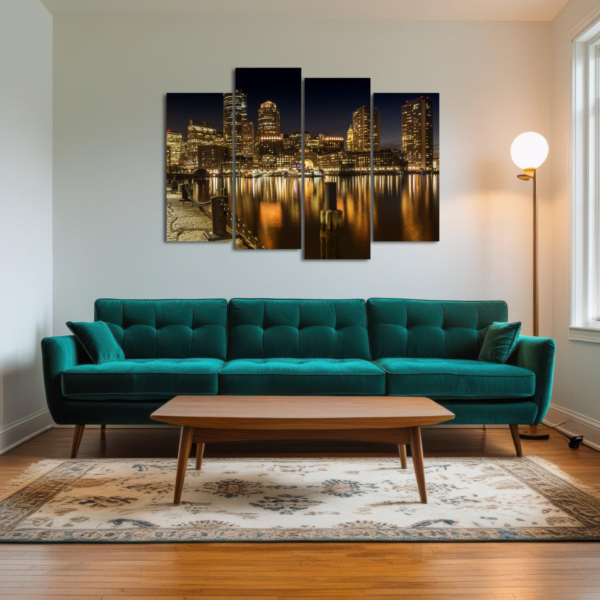 AUTO-MOCKUP ROOM | Boston Fan Pier Park & Skyline at Night