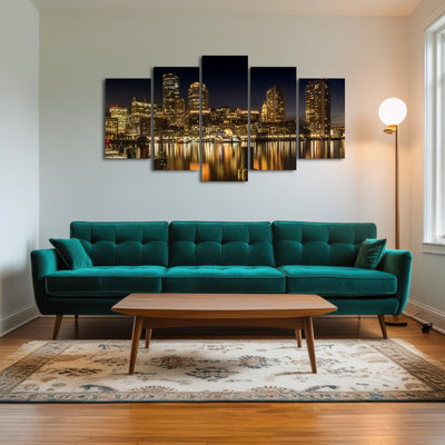 AUTO-MOCKUP ROOM | Boston Fan Pier Park & Skyline at Night