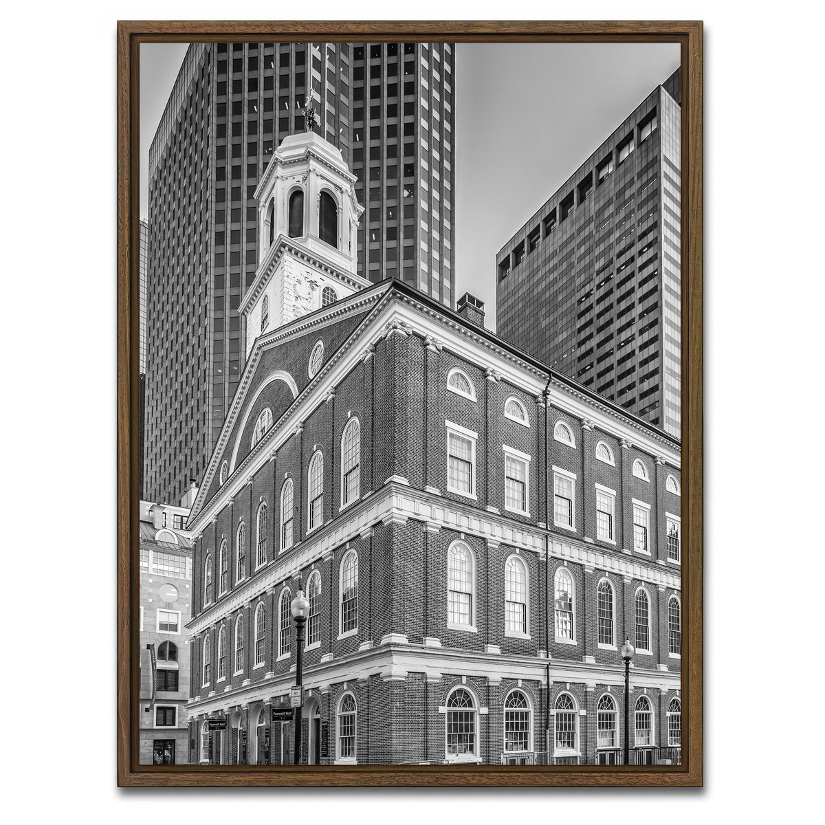 AUTO-MOCKUP WHITE | Boston Faneuil Hall | 1 Piece | Walnut Framed Canvas | group=3x4