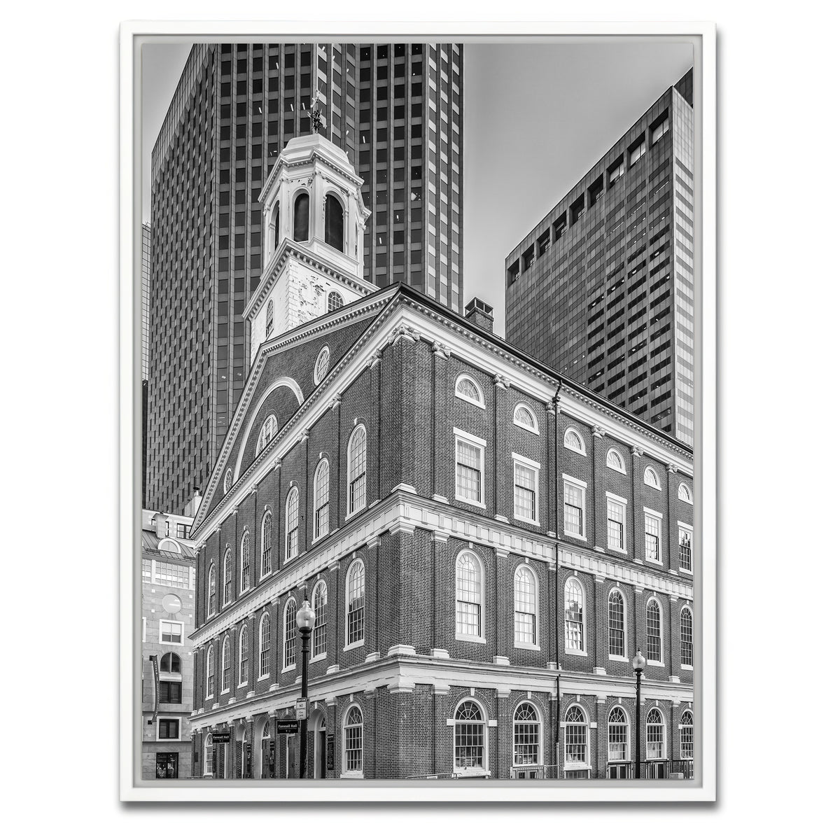 AUTO-MOCKUP WHITE | Boston Faneuil Hall | 1 Piece | White Framed Canvas | group=3x4
