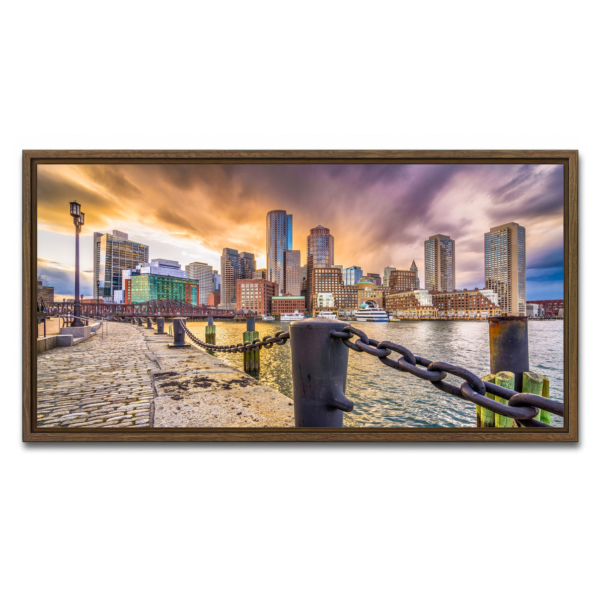 AUTO-MOCKUP WHITE | Boston Harbor | 1 Piece | Walnut Framed Canvas | group=2x1