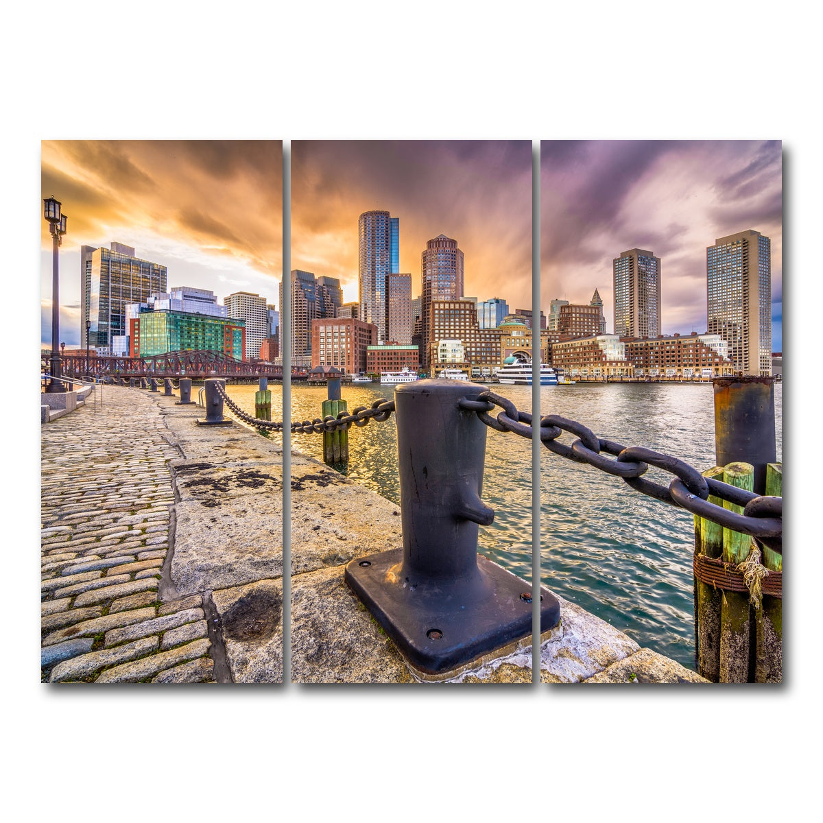 AUTO-MOCKUP WHITE | Boston Harbor | 3 Piece | Gallery Wrap Canvas | group=8x18