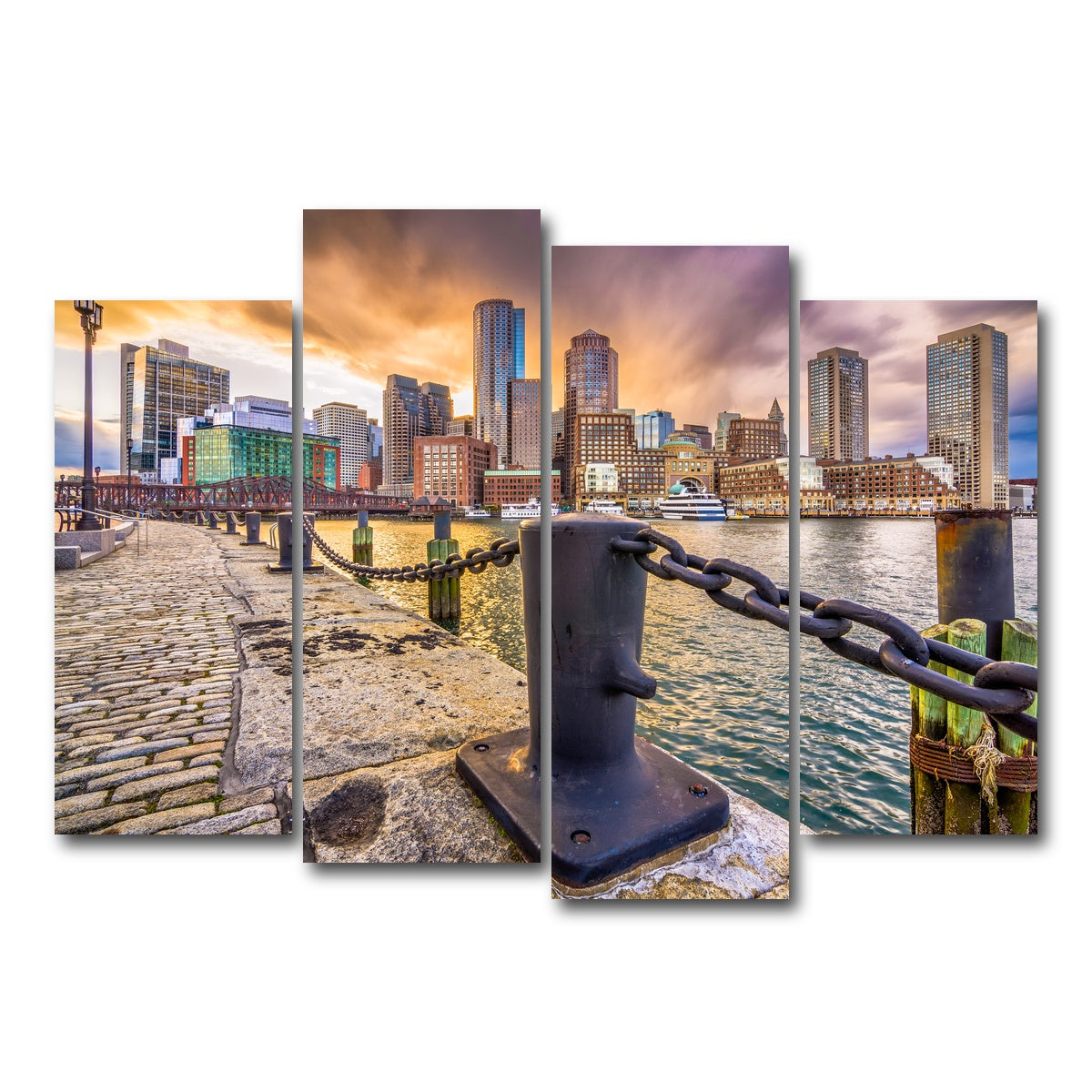 AUTO-MOCKUP WHITE | Boston Harbor | 4 Piece | Gallery Wrap Canvas | group=4_normal