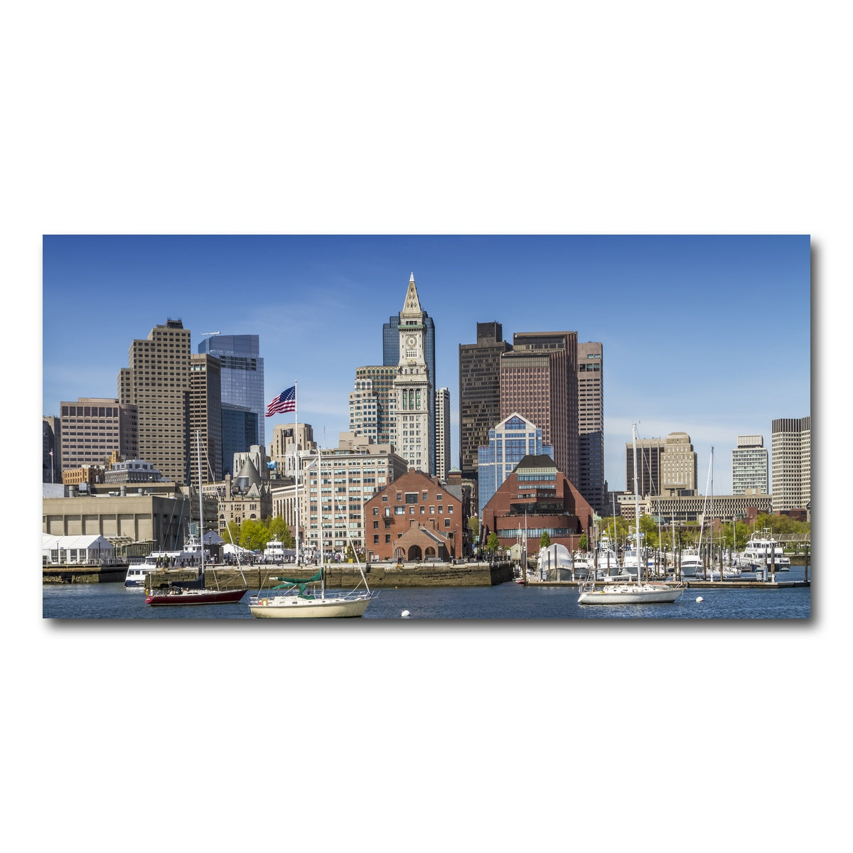 AUTO-MOCKUP WHITE | Boston Skyline North End & Financial District | 1 Piece | Gallery Wrap Canvas | group=2x1