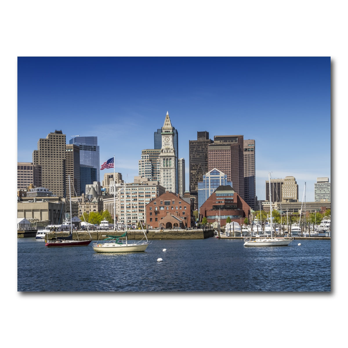 AUTO-MOCKUP WHITE | Boston Skyline North End & Financial District | 1 Piece | Gallery Wrap Canvas | group=4x3