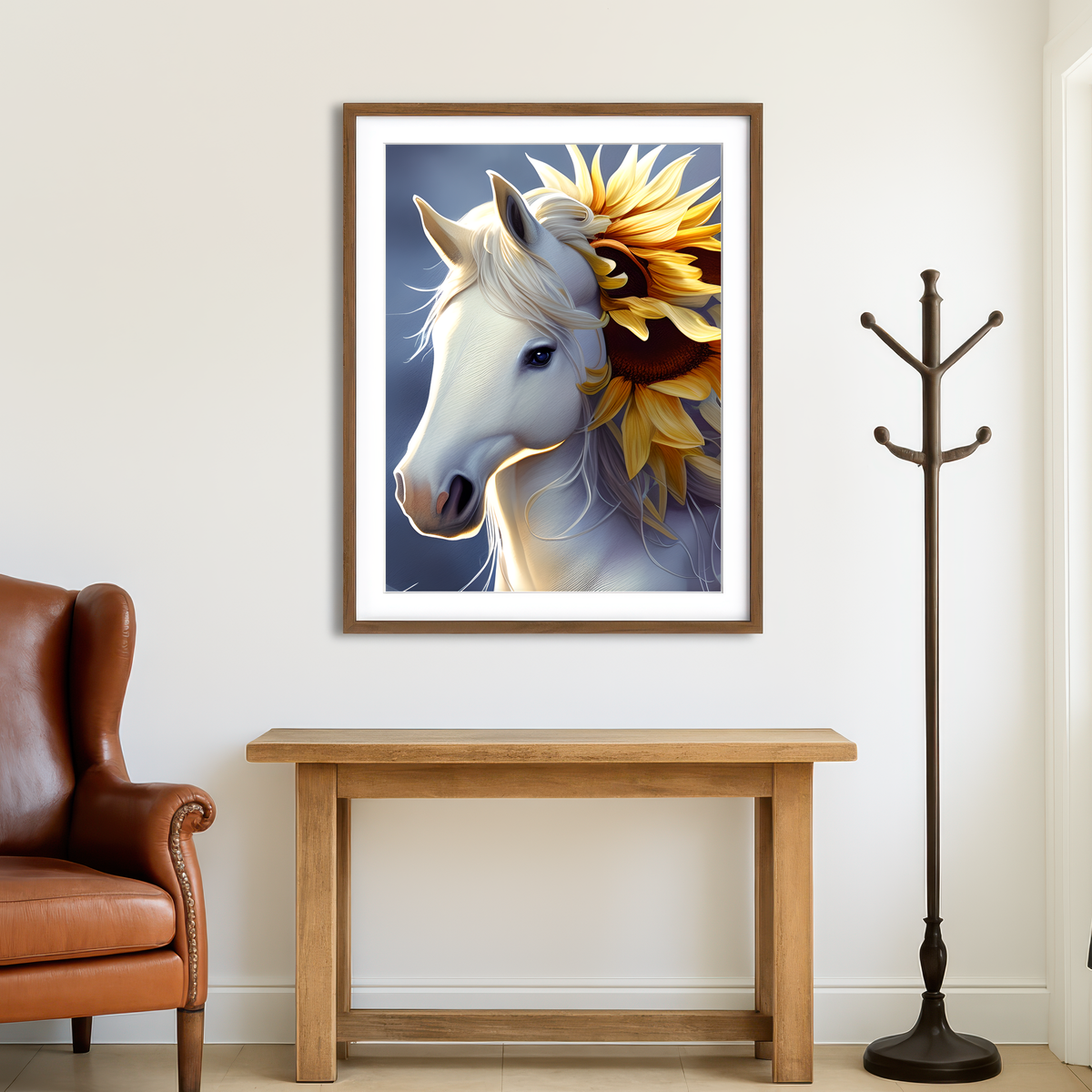 AUTO-MOCKUP ROOM | Botanical Horse Wall Art
