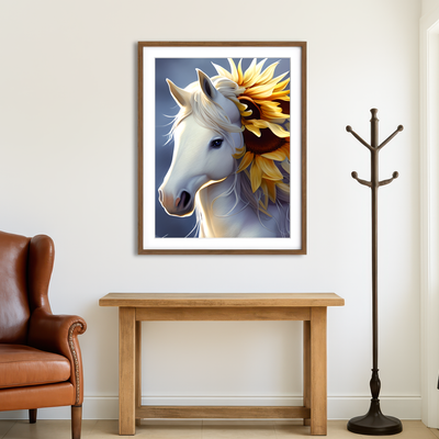 AUTO-MOCKUP ROOM | Botanical Horse Wall Art