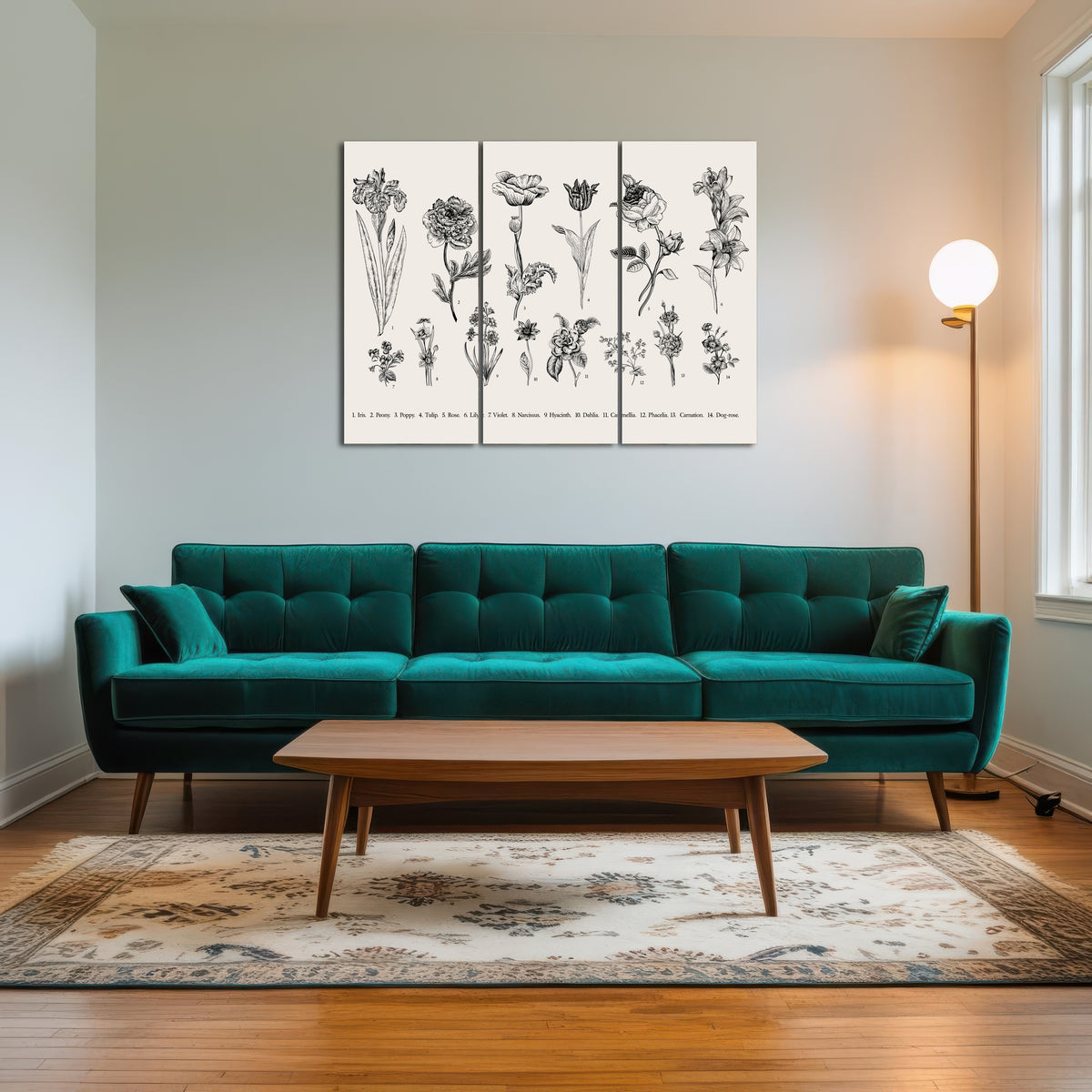 AUTO-MOCKUP ROOM | Botany Set Vintage Flowers