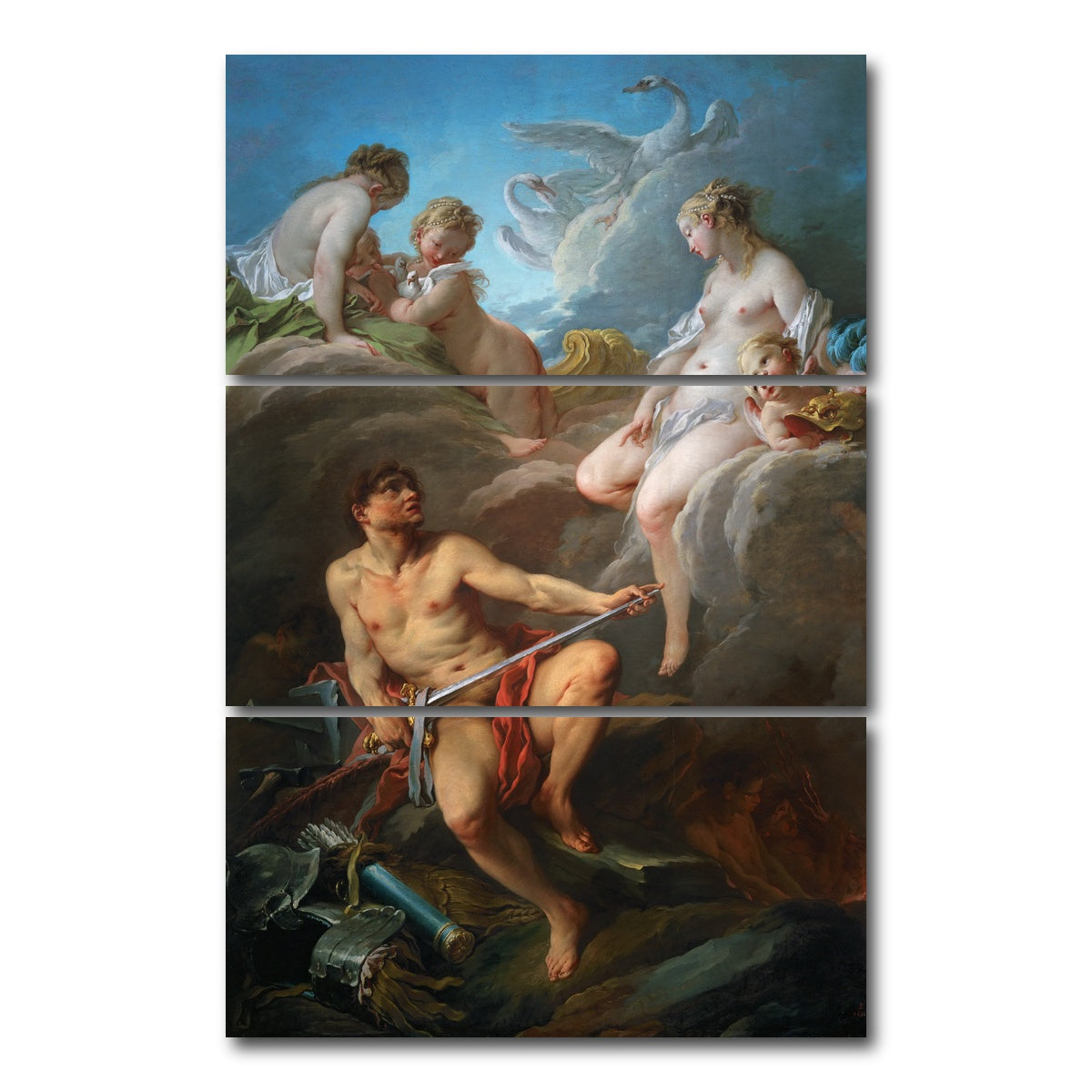 AUTO-MOCKUP WHITE | Boucher Venus | 3 Piece | Gallery Wrap Canvas | group=12x24_stacked
