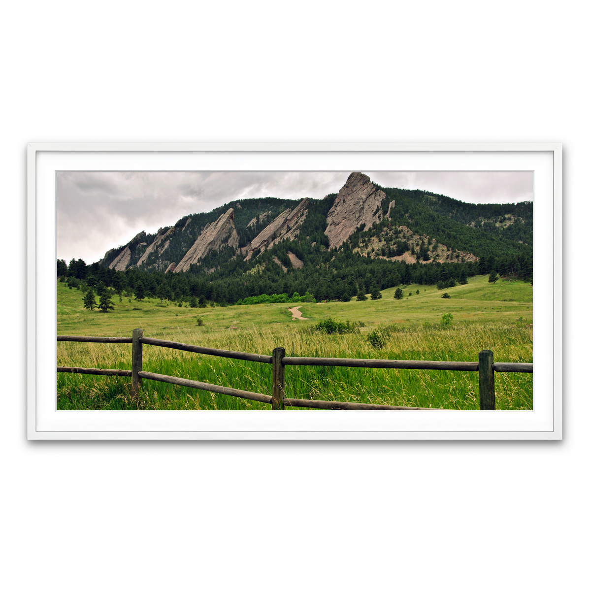 Framed Print 2x1 White