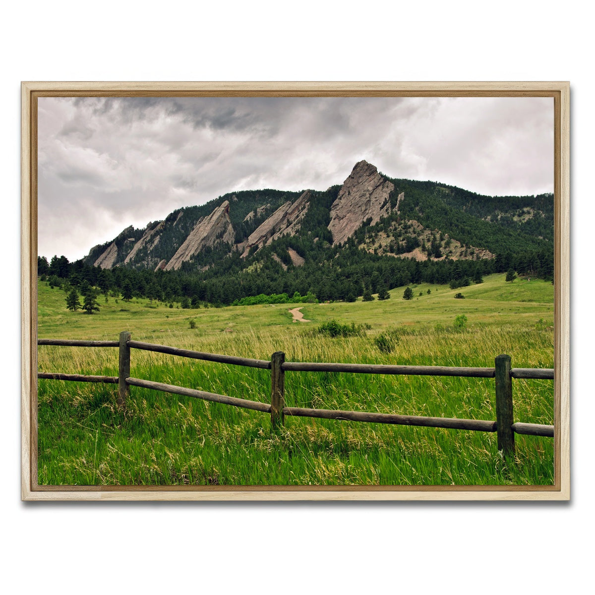 AUTO-MOCKUP WHITE | Boulder Flatirons | 1 Piece | Natural Framed Canvas | group=4x3