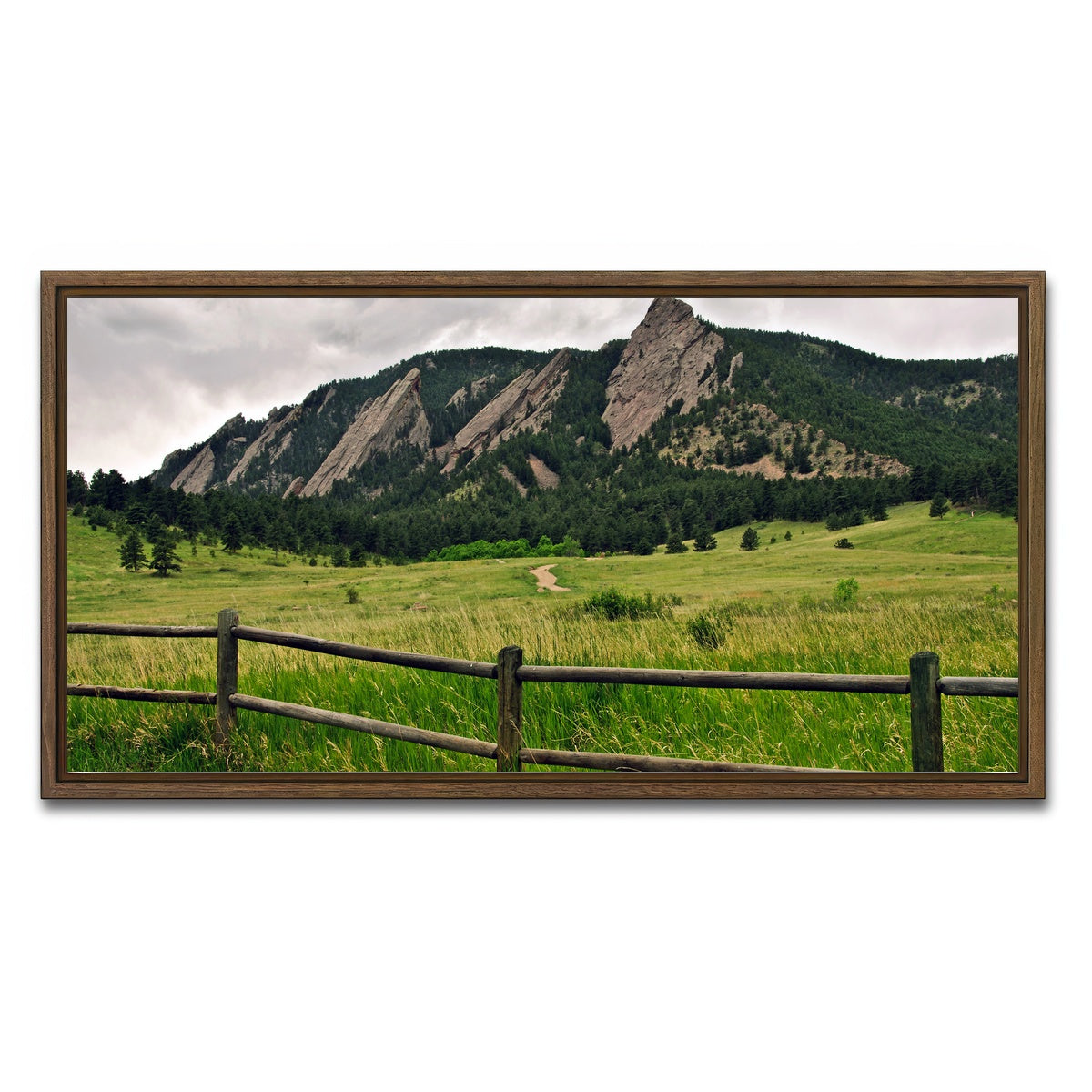 AUTO-MOCKUP WHITE | Boulder Flatirons | 1 Piece | Walnut Framed Canvas | group=2x1