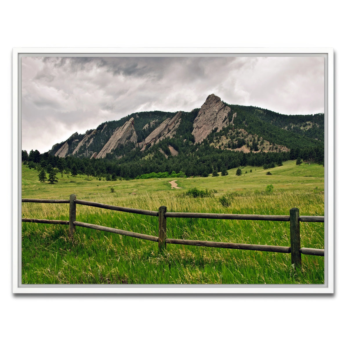 AUTO-MOCKUP WHITE | Boulder Flatirons | 1 Piece | White Framed Canvas | group=4x3