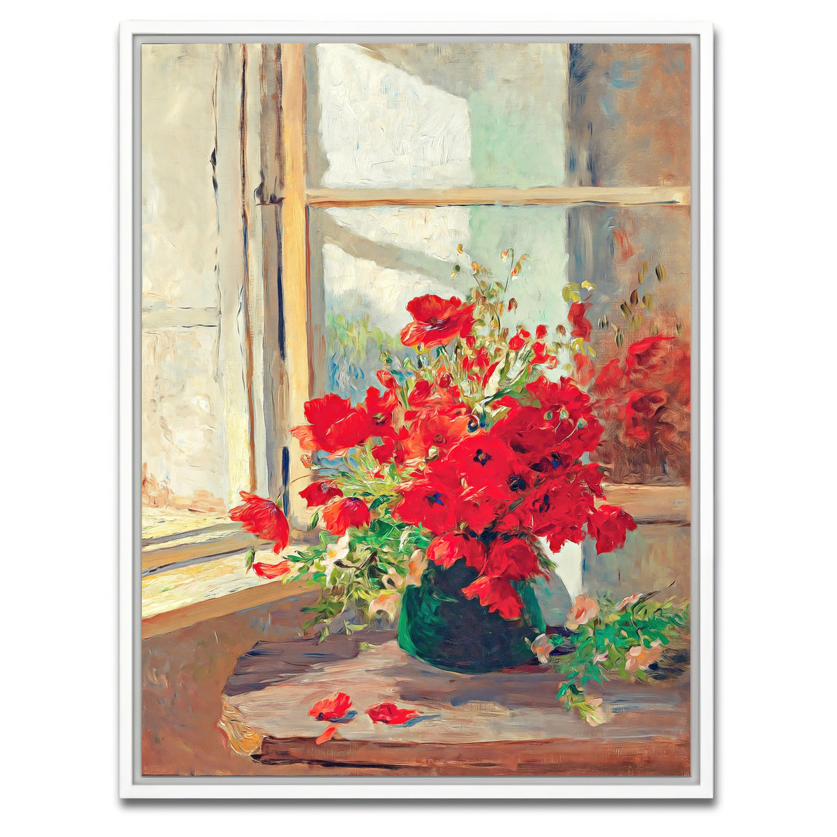 AUTO-MOCKUP WHITE | Bouquet of poppies | 1 Piece | White Framed Canvas | group=3x4