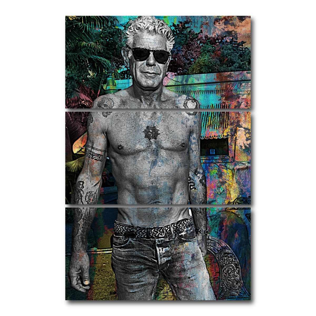 AUTO-MOCKUP WHITE | Bourdain Ripped | 3 Piece | Gallery Wrap Canvas | group=12x24_stacked