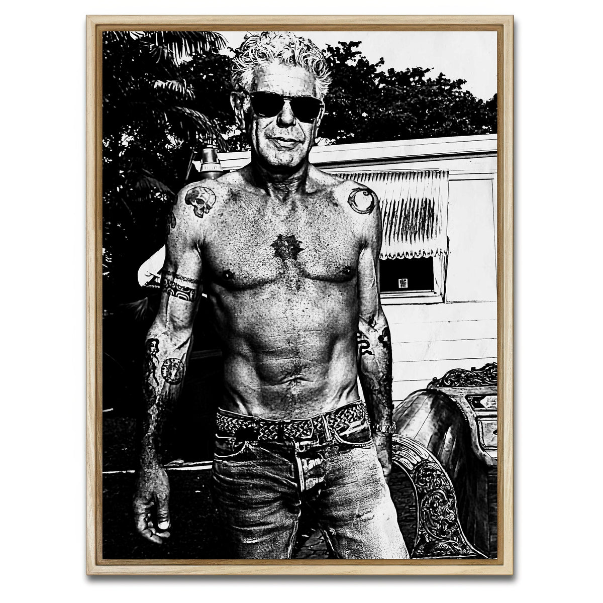 AUTO-MOCKUP WHITE | Bourdain Ripped in Ink | 1 Piece | Natural Framed Canvas | group=3x4