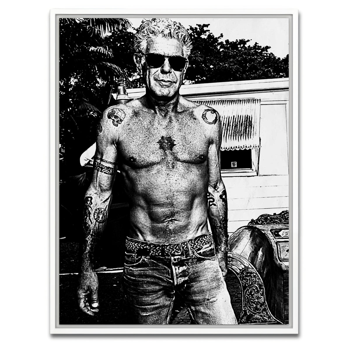 AUTO-MOCKUP WHITE | Bourdain Ripped in Ink | 1 Piece | White Framed Canvas | group=3x4