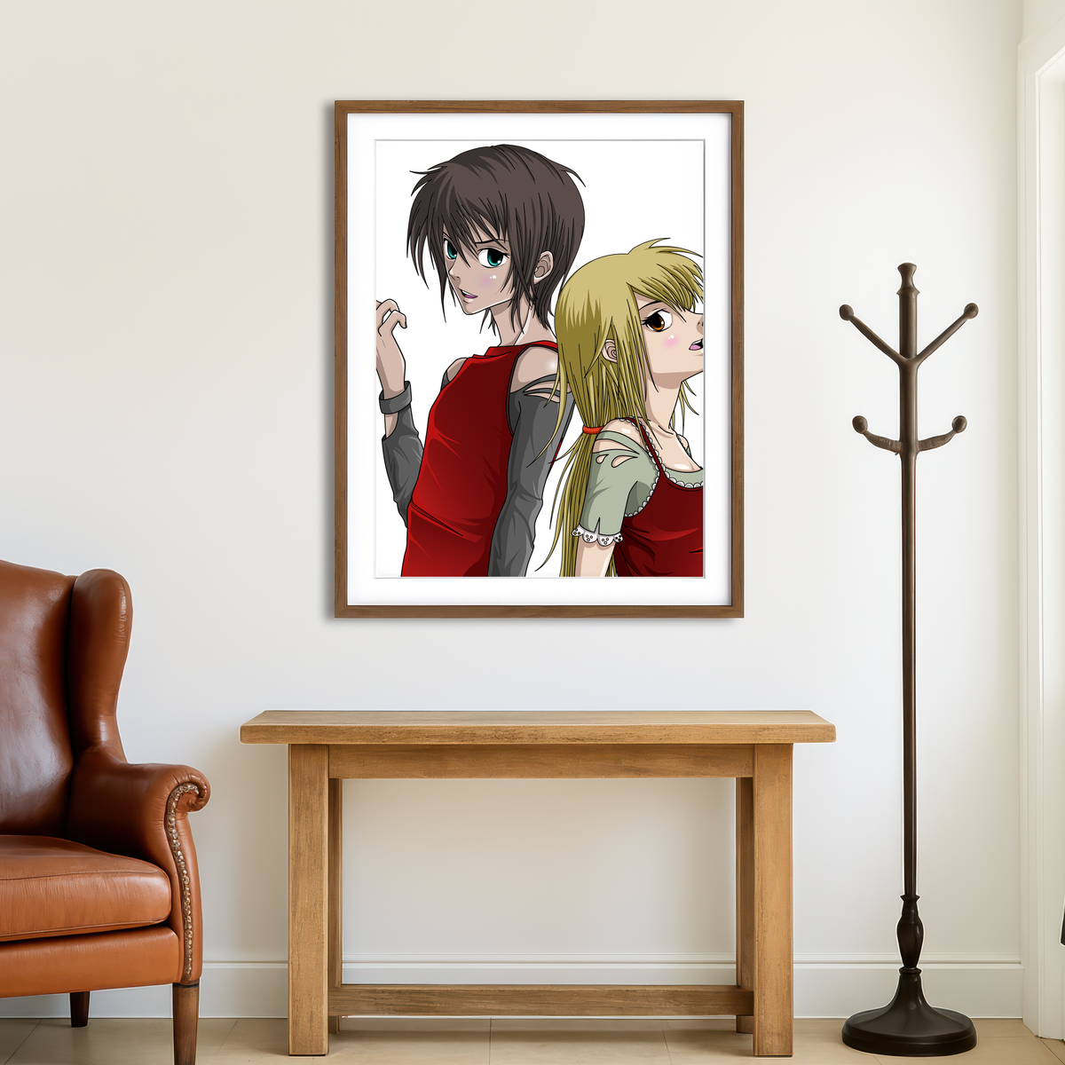 AUTO-MOCKUP ROOM | Boy & Girl Anime Style Wall Art