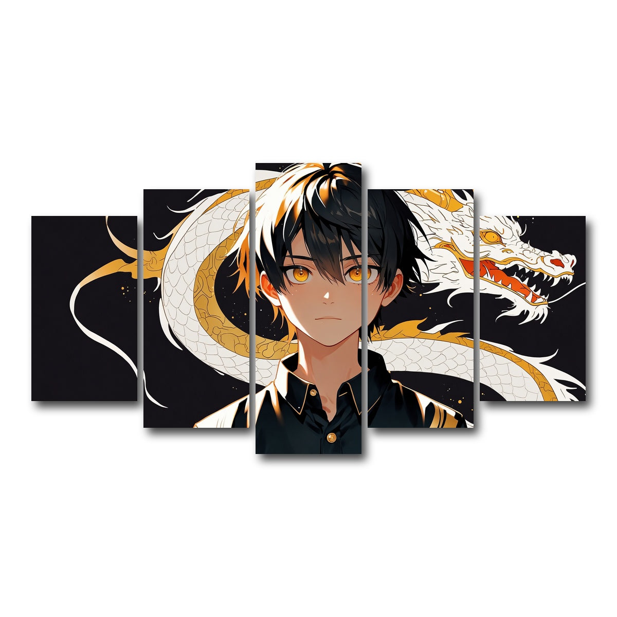 AUTO-MOCKUP WHITE | Boy with Dragon | 5 Piece | Gallery Wrap Canvas | group=5_normal