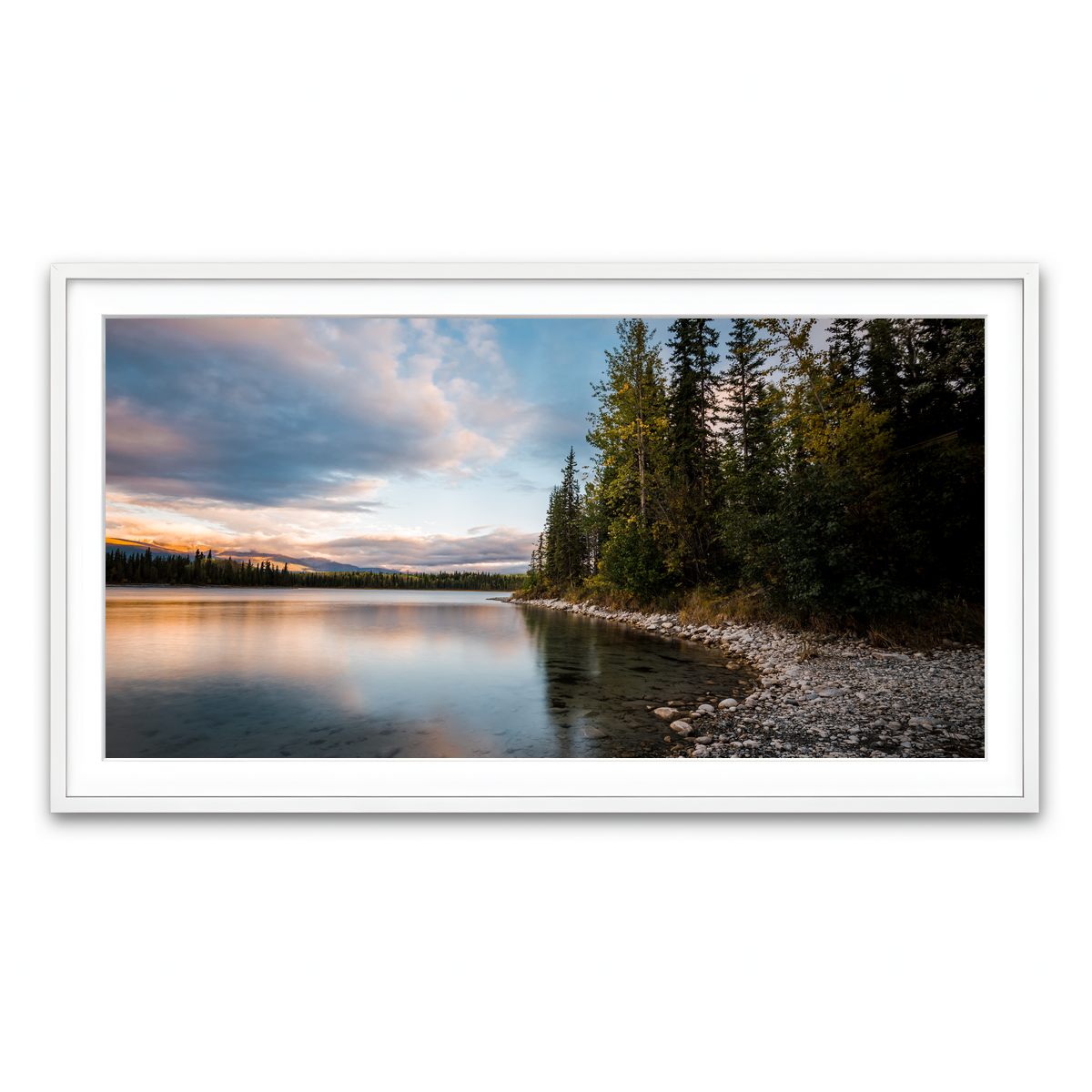 Framed Print 2x1 White