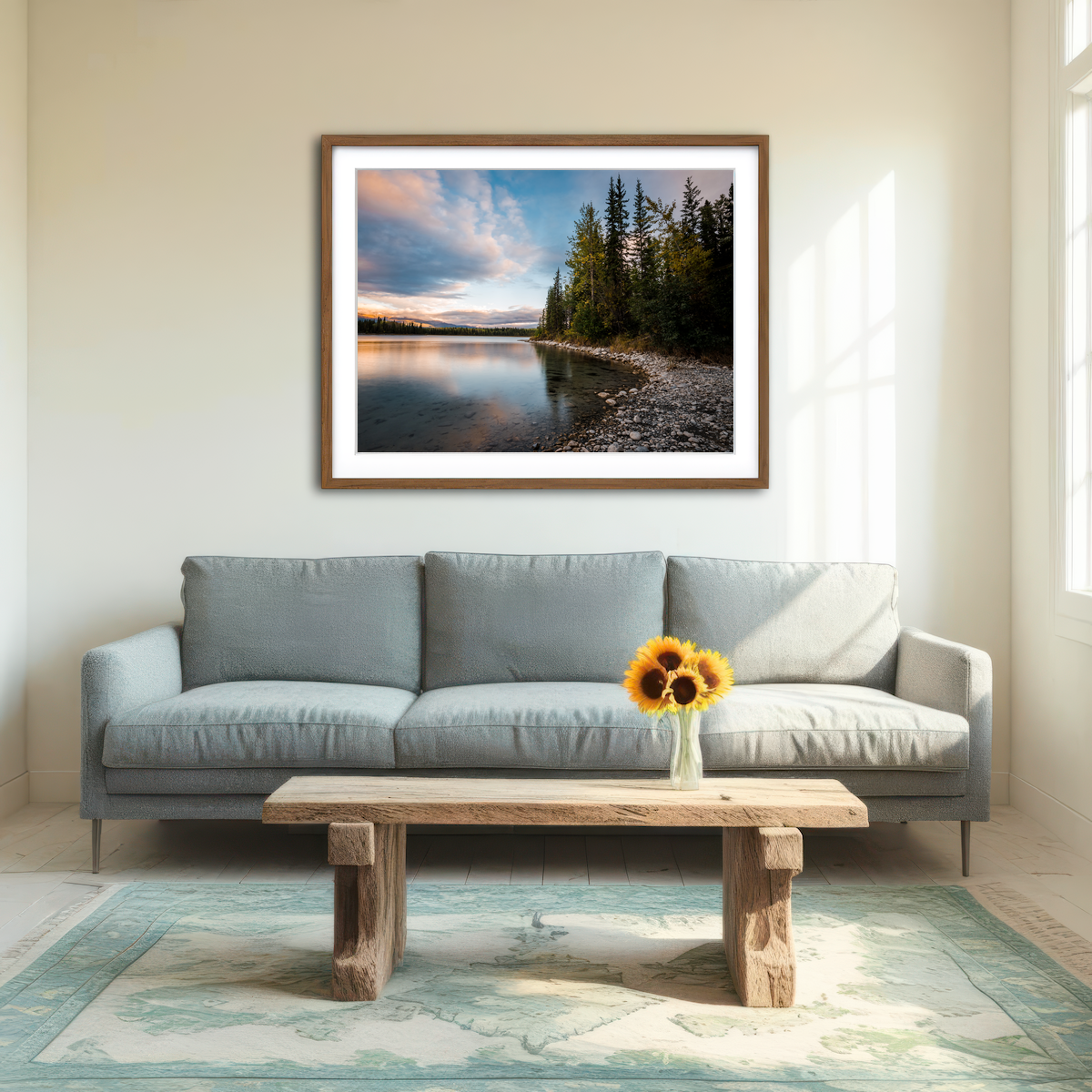 AUTO-MOCKUP ROOM | Boya Lake Sunset Wall Art