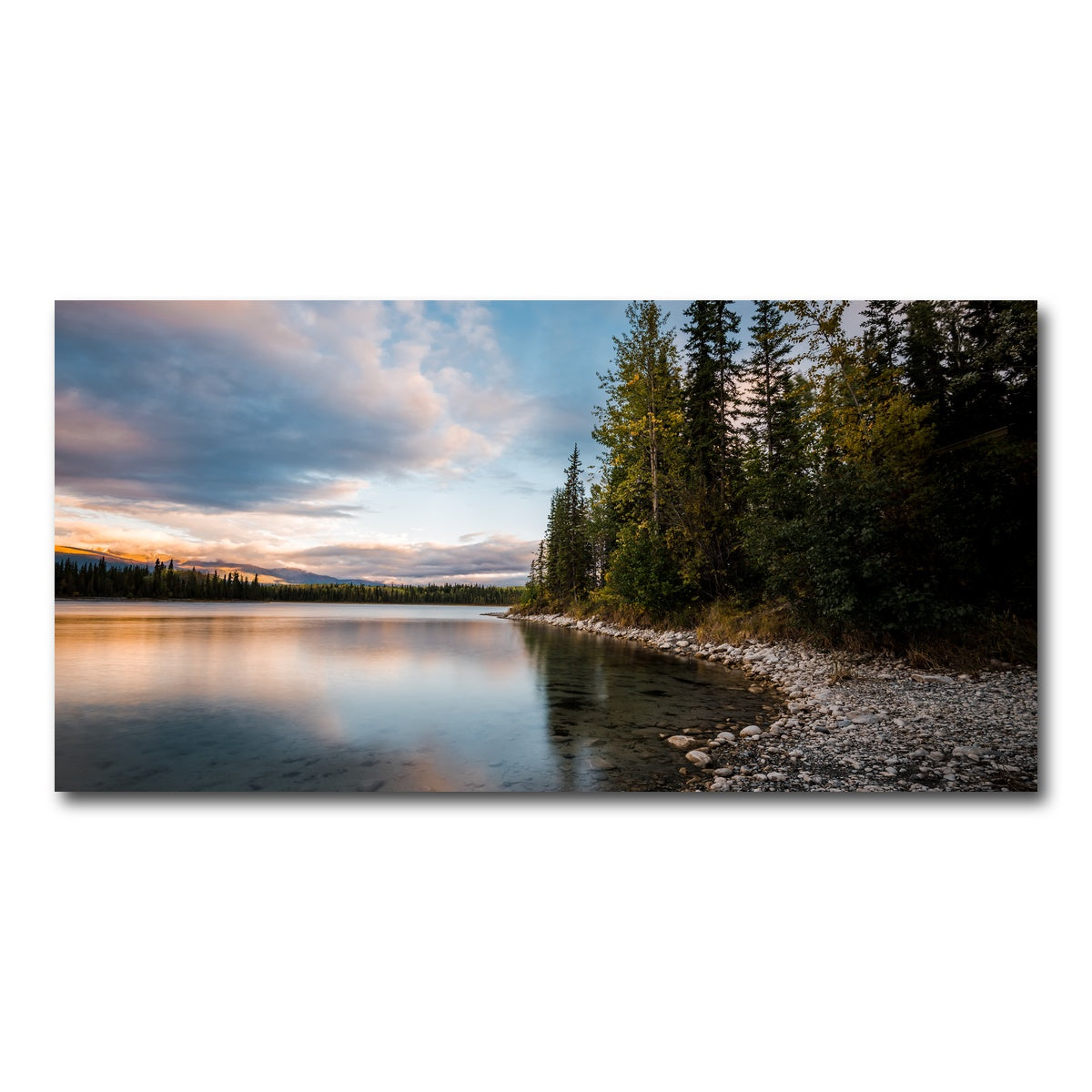 AUTO-MOCKUP WHITE | Boya Lake Sunset | 1 Piece | Gallery Wrap Canvas | group=2x1