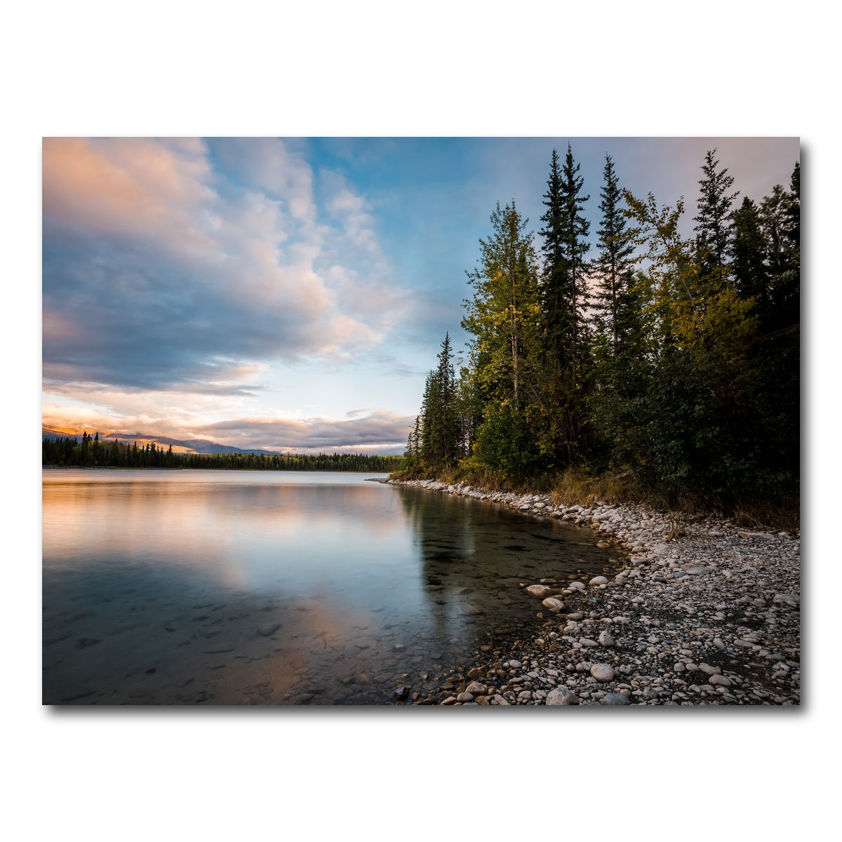 AUTO-MOCKUP WHITE | Boya Lake Sunset | 1 Piece | Gallery Wrap Canvas | group=4x3