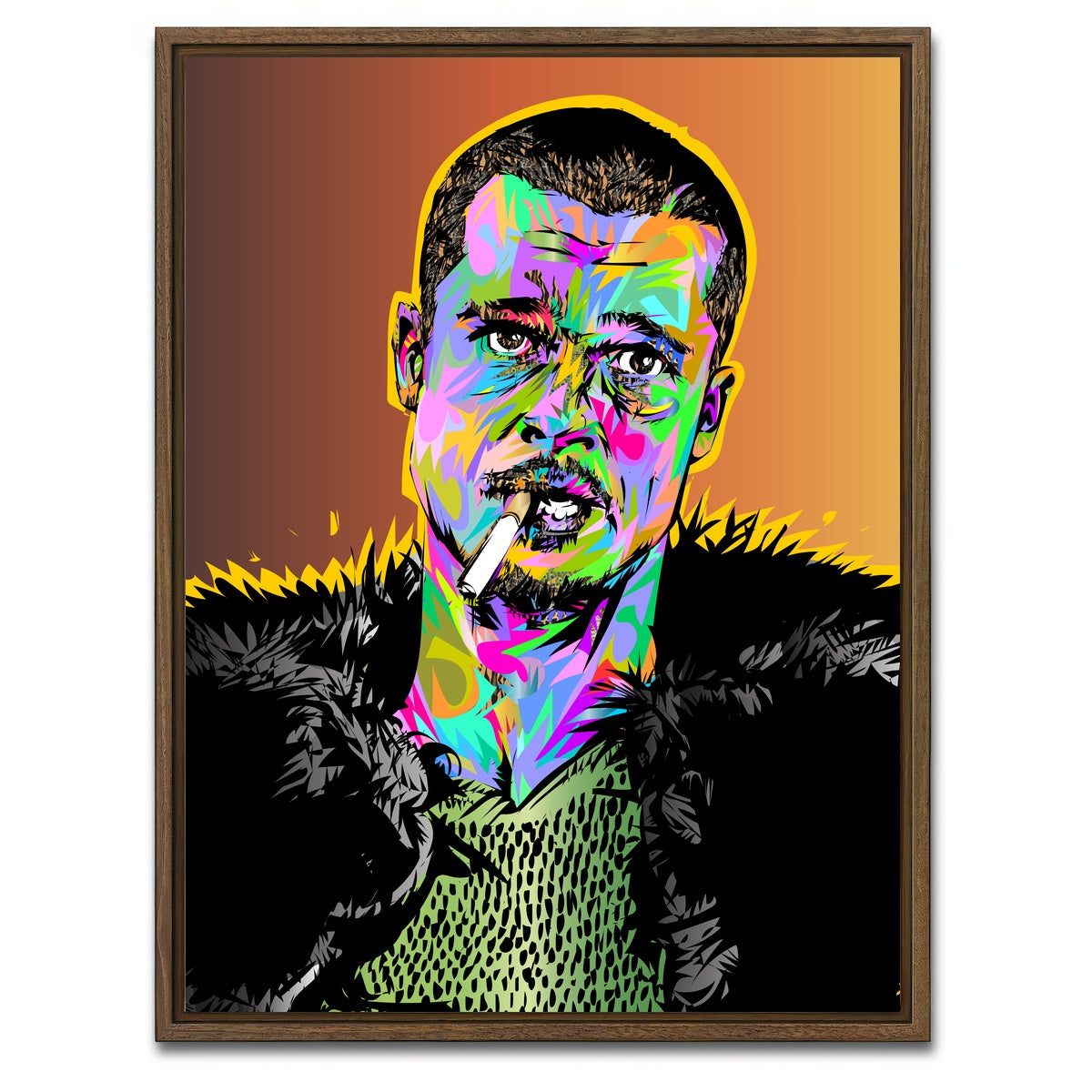 AUTO-MOCKUP WHITE | Brad Fight Club | 1 Piece | Walnut Framed Canvas | group=3x4