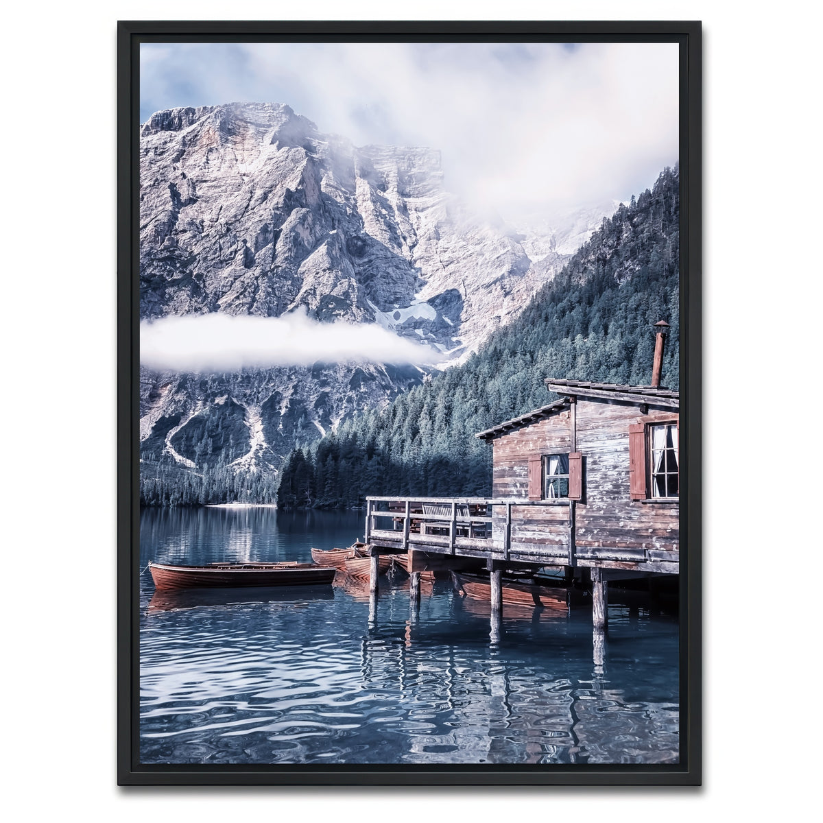 AUTO-MOCKUP WHITE | Braies Lake | 1 Piece | Black Framed Canvas | group=3x4