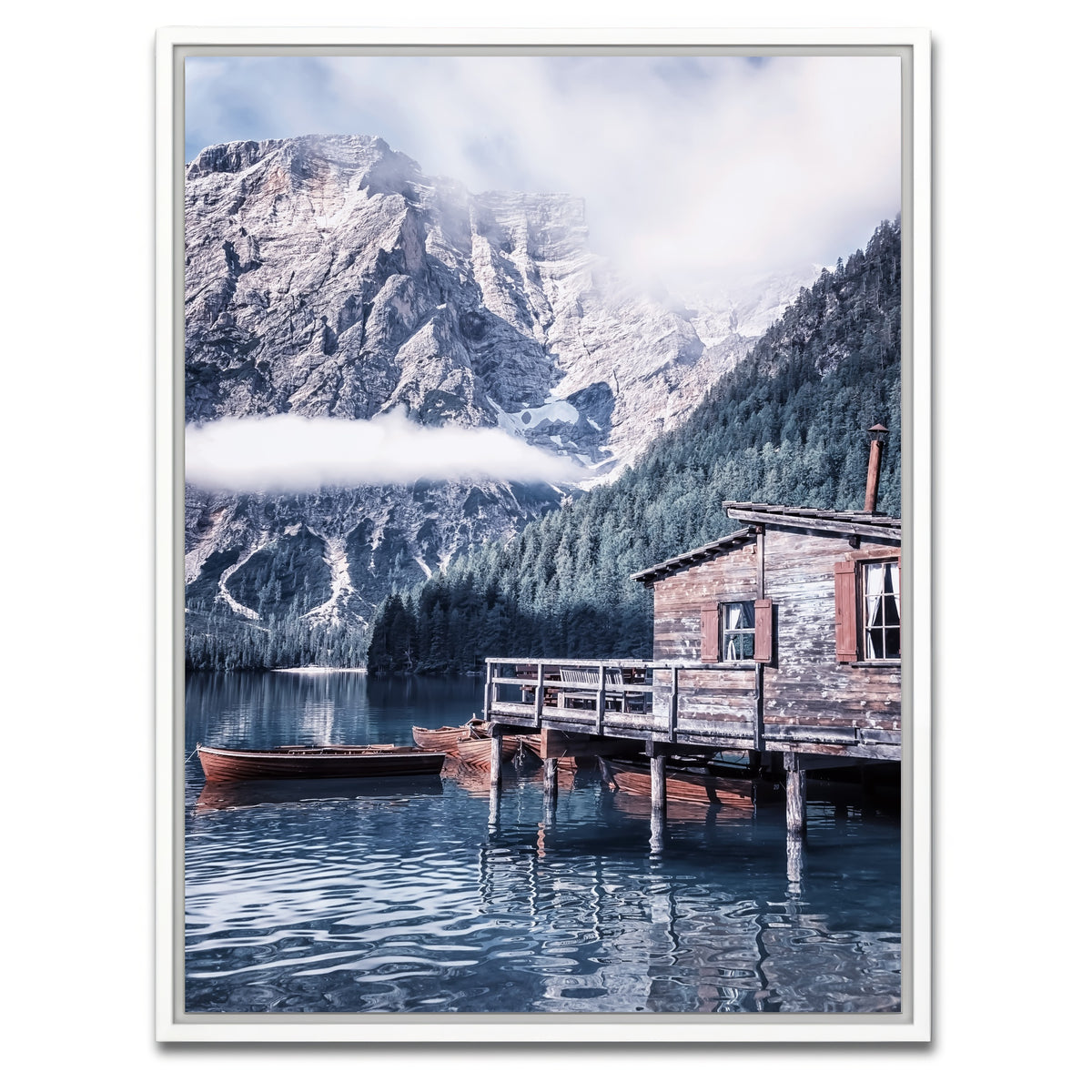 AUTO-MOCKUP WHITE | Braies Lake | 1 Piece | White Framed Canvas | group=3x4