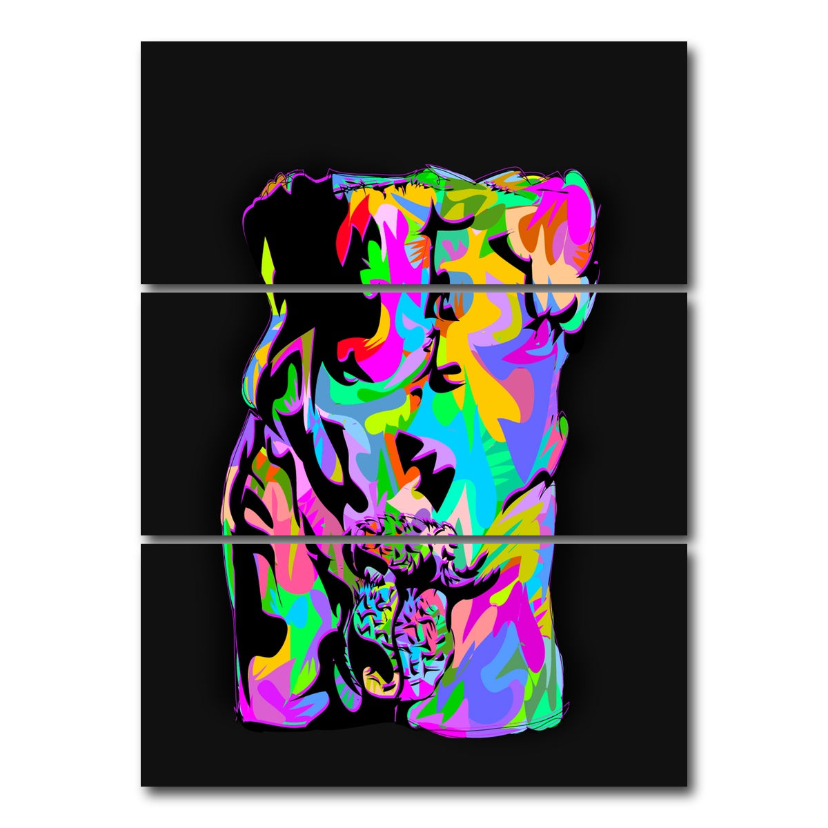 AUTO-MOCKUP WHITE | Brain Penis | 3 Piece | Gallery Wrap Canvas | group=8x18_stacked